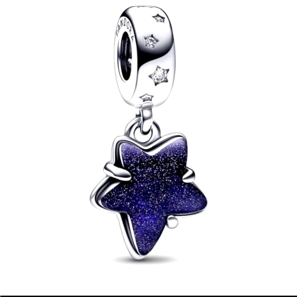 ❌SOLD❌PANDORA Celestial Galaxy Star Murano Dangle Charm - Picture 1 of 7